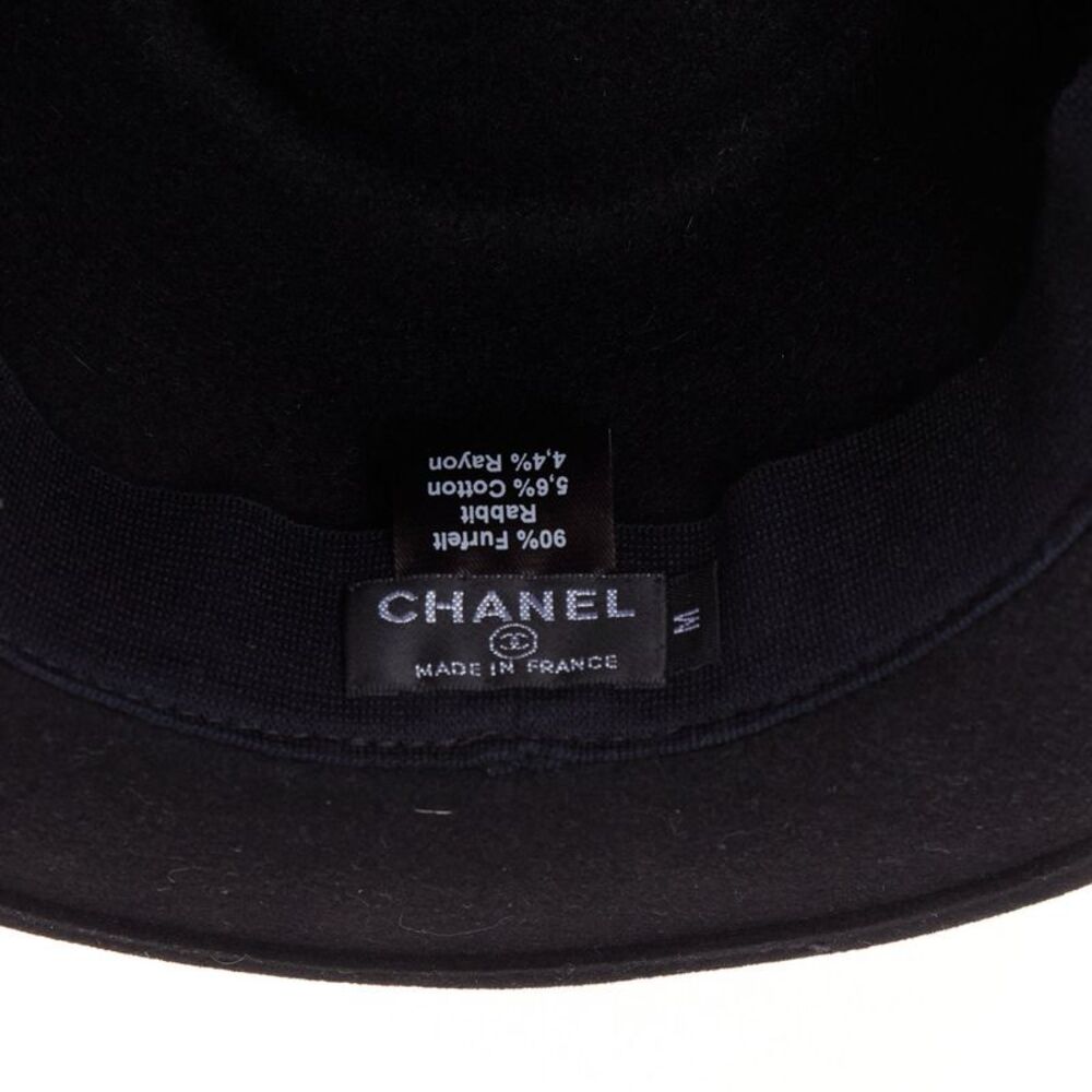 Chanel Rabbit Felt Navy Ribbon Fedora - Picture 8 of 8